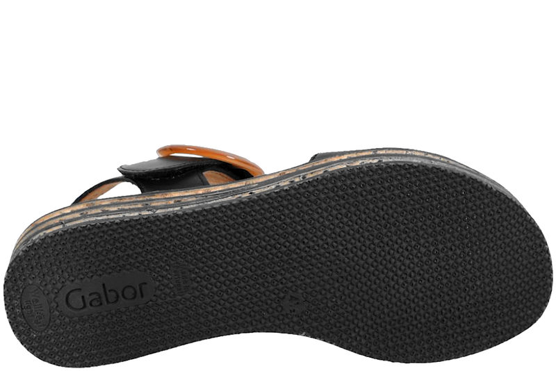 GABOR SANDAL PÅ KILEHÆL I SORT GLAT SKIND