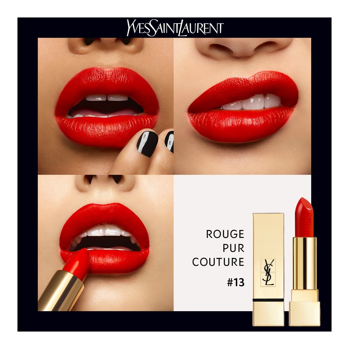 YVES SAINT LAURENT Rouge Pur Couture Rouge à Lèvres Satiné Longue Tenue et Confort