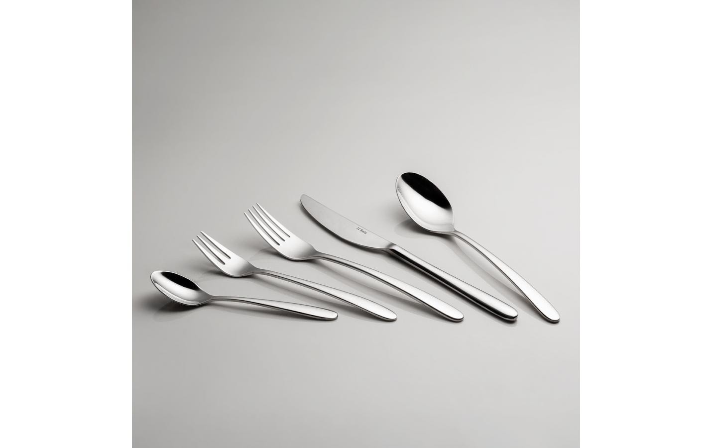 Besteck-Set Basic Alpha poliert 60-teilig, Silber<br>Essbesteck-Set Silber