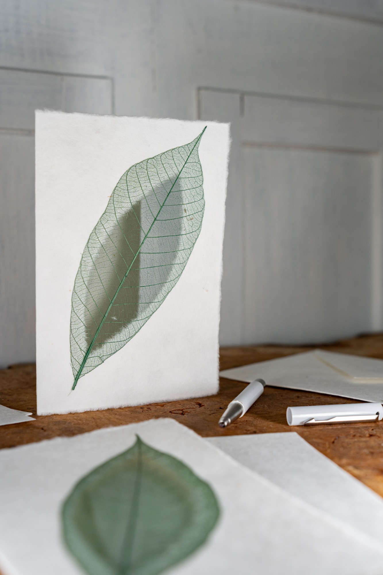 Grußkarte 'Rubber Leaf Green', B 12 cm, H 17 cm günstig bestellen