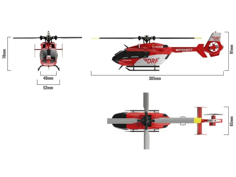 Amewi Helikopter AFX-135 DRF 4-Kanal Singlerotor RTF Kleiner Scale Heli mit 4-Kanal Steuerung für Einsteiger und Fortgeschrittene Piloten