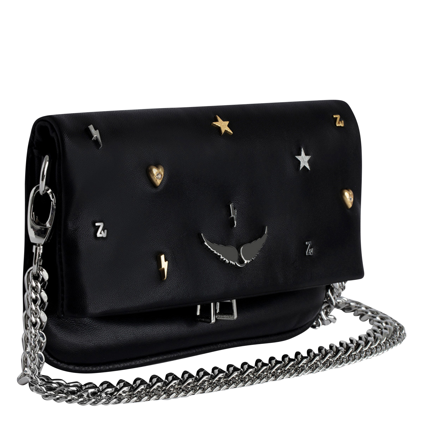 ROCK NANO - Sac bandoulière en cuir | Noir