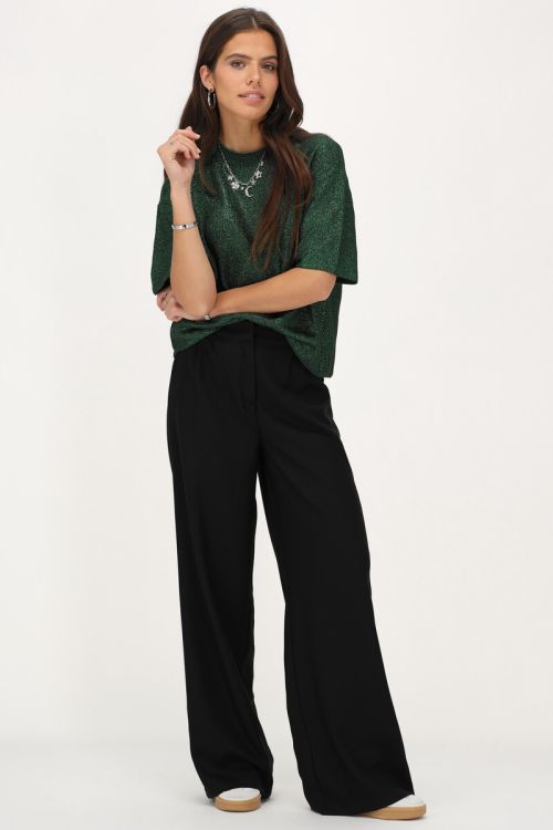 Groen oversized T-shirt met lurex