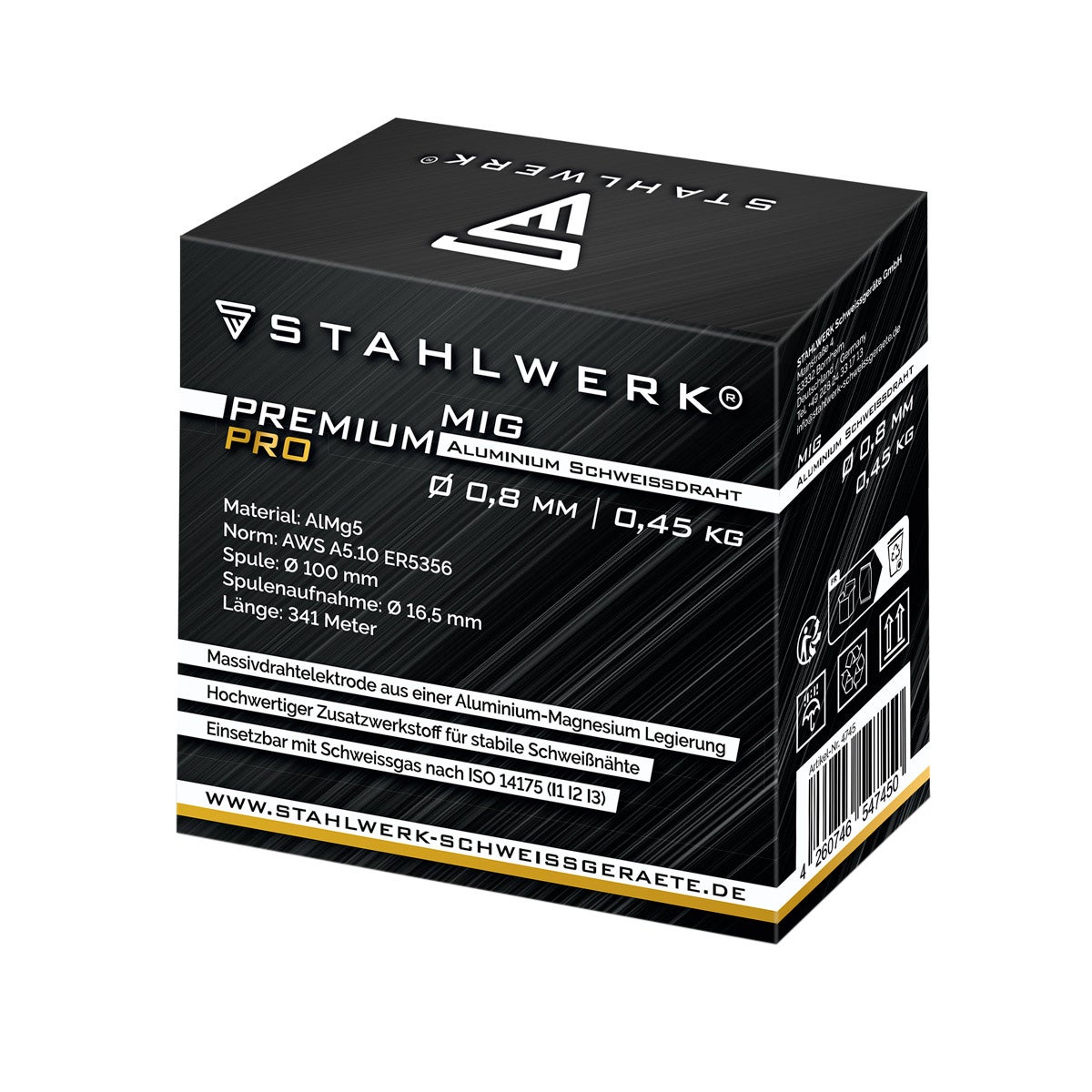 STAHLWERK lasdraad MIG MAG aluminium ER5356 AlMg5 0,8 mm 0,45 kg draadrol