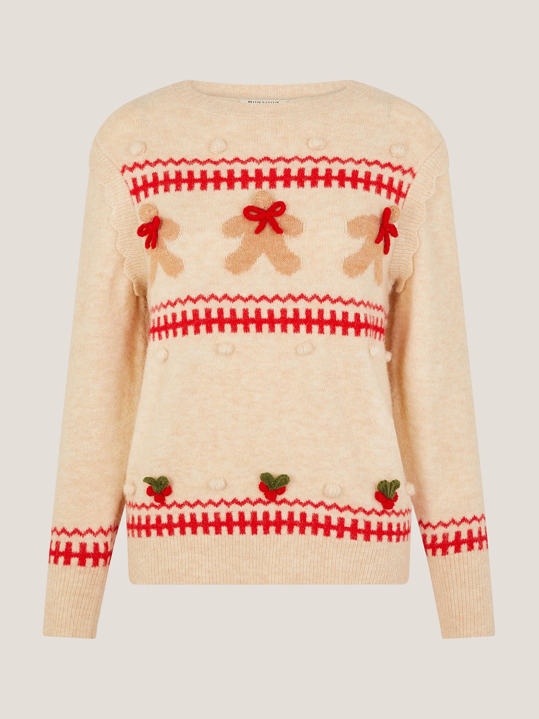 Monsoon Bess Gingerbread Man Knit Jumper