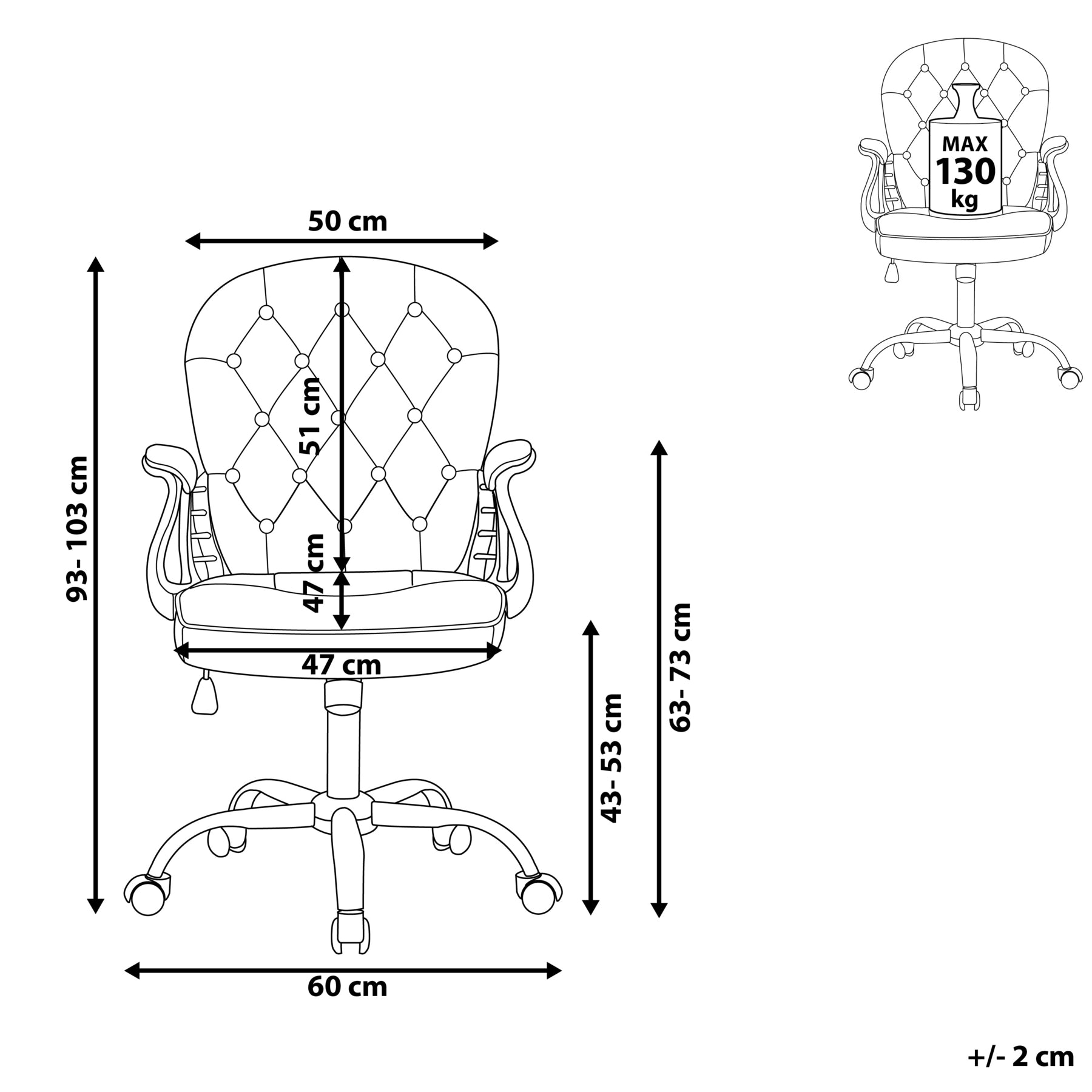 Beliani - PRINCESS - Bureaustoel - Pastelroze - Fluweel