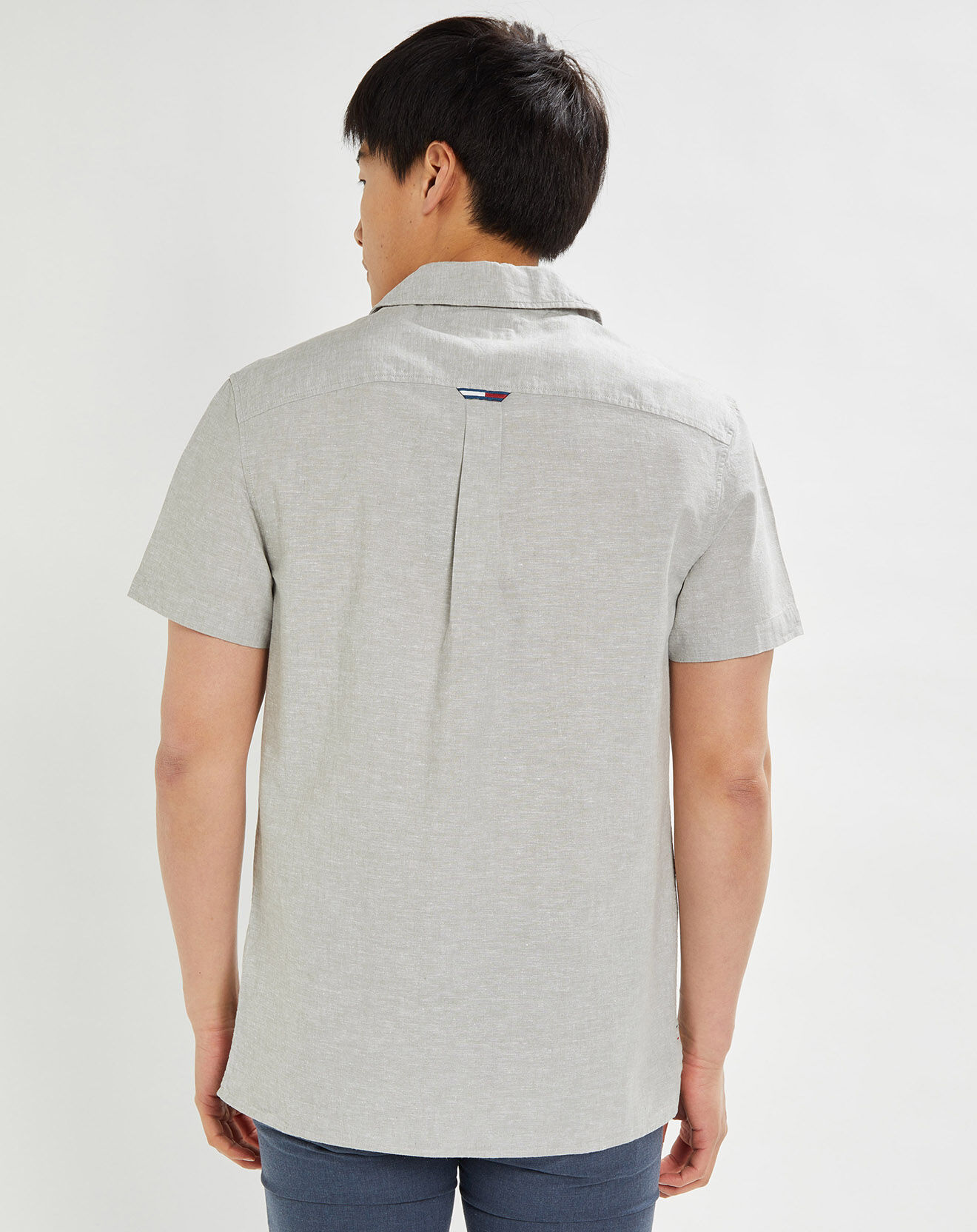 Tommy Jeans Chemisette droite en Coton & Lin Camp grise