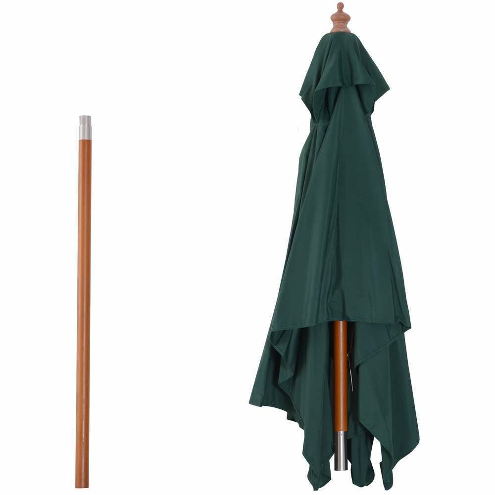 Parasol rectangulaire inclinable vert - 200x150x230cm