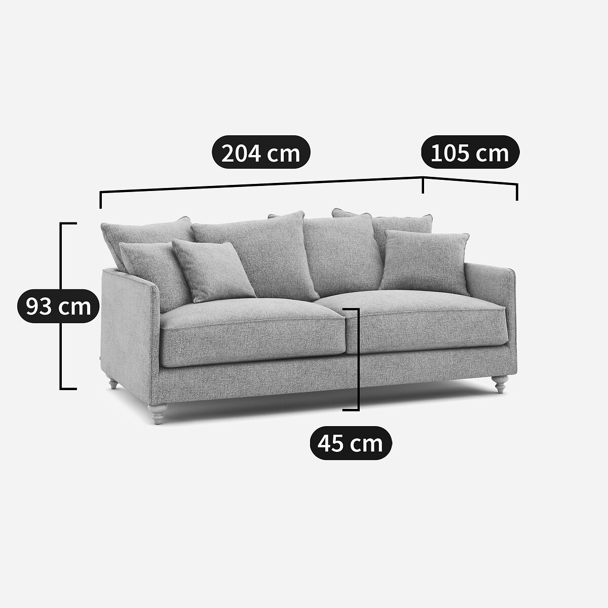AM.PM<br>Sofá-cama de 3 lugares em algodão reforçado, Lazare