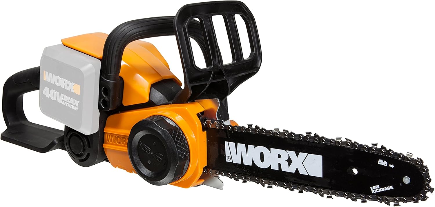 WORX WG368E.9 40V Akku Kettensäge, 30 cm Schnittlänge, Kettenschmierung, Geschwindigkeit 3,8 m/s, ohne Akku, Ladegerät und Zubehör
