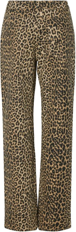 PIECES - Rechte Jeans - Luipaardprint - Denim - Hoge Taille