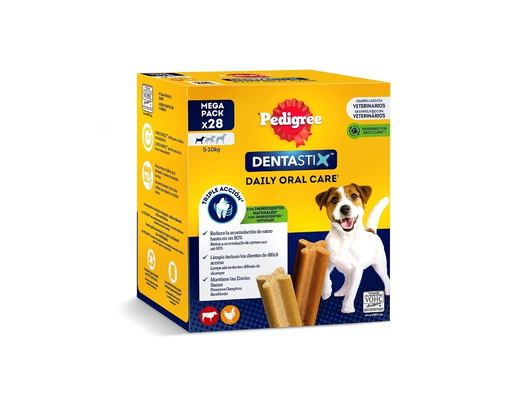 SNACKS PARA CÃO DENTASTIX PEDIGREE RAÇA PEQUENA 440G 28 UNIDADES