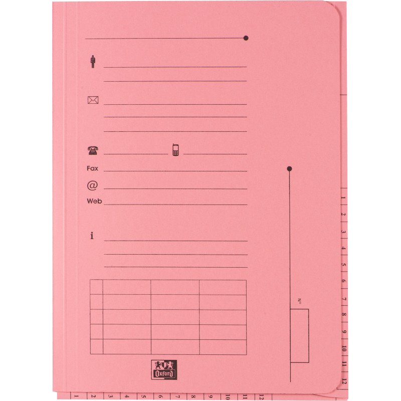 Chemise index L'Oblique AZ OXFORD 23,5 x 31,5 cm couleurs assorties pastels - Paquet de 25