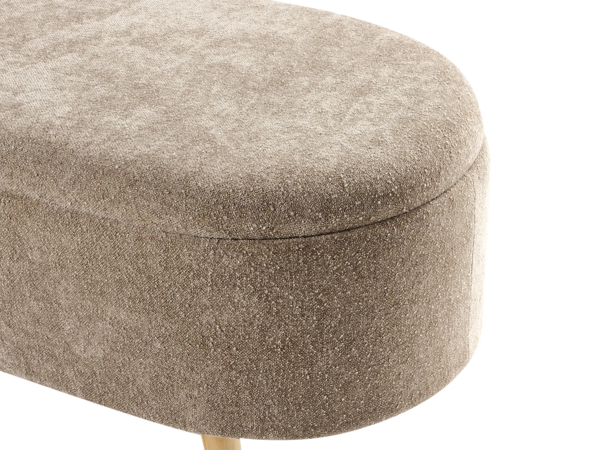 Bankje met opbergruimte OKLAHOMA Chenille Lichtbruin met opbergruimte