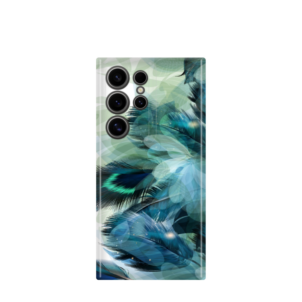 Samsung Galaxy S24 Ultra Kunststoff Hülle Pfauenhauch - Grün