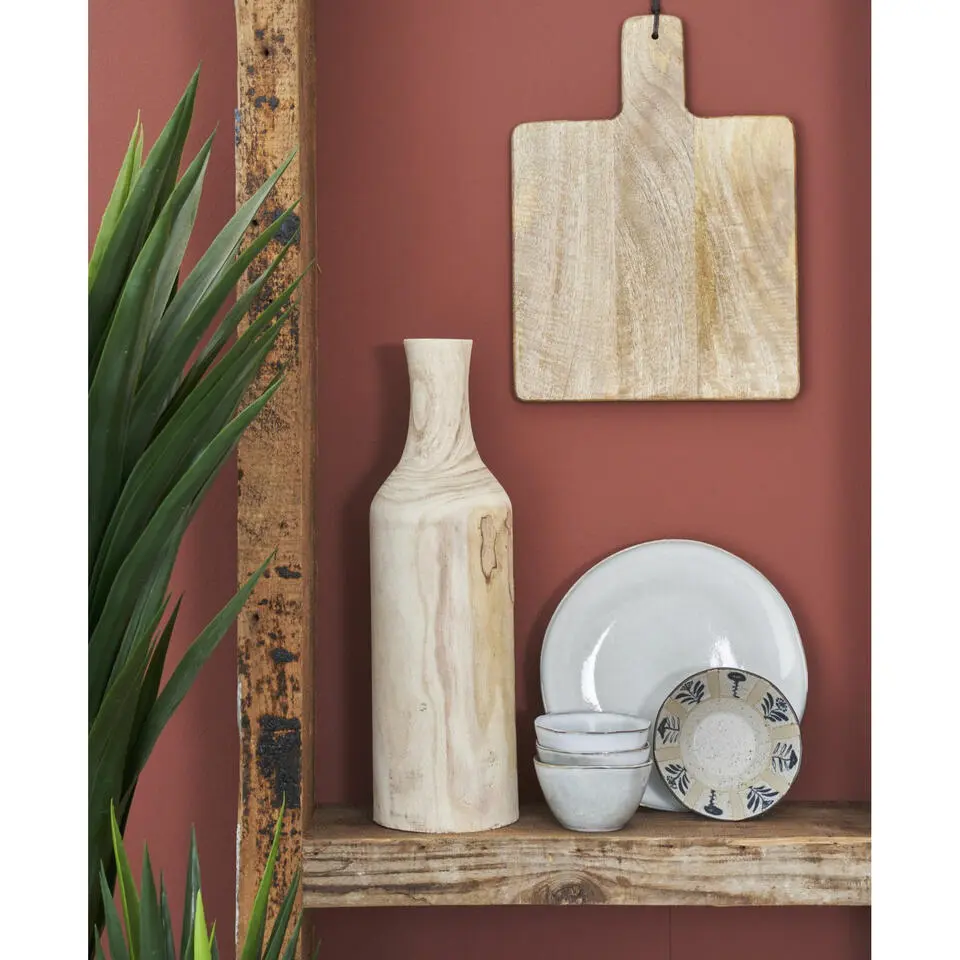 Mica Decorations Vaas - hout - bruin - 14 x 47 cm