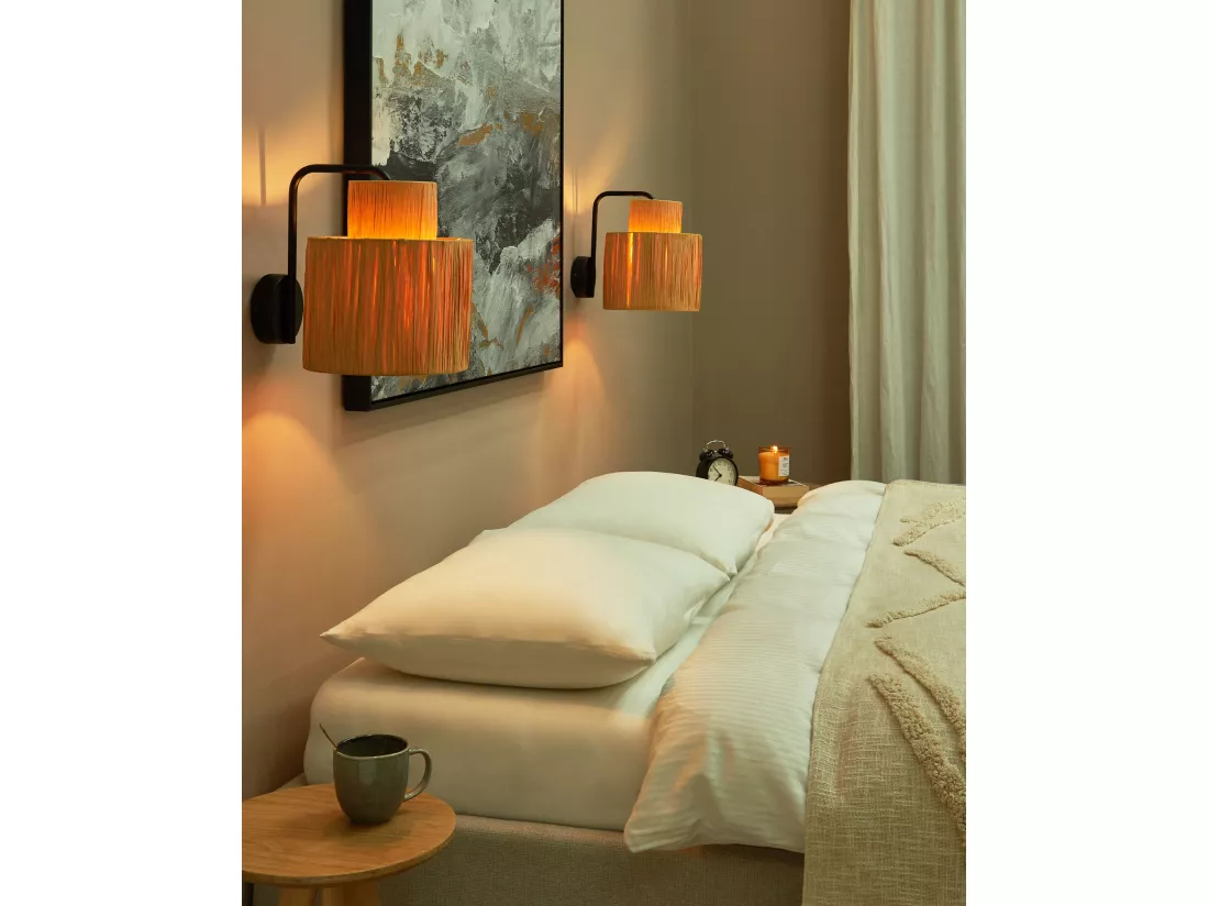 Lot de 2 lampes murales SHINFA Osier Naturel