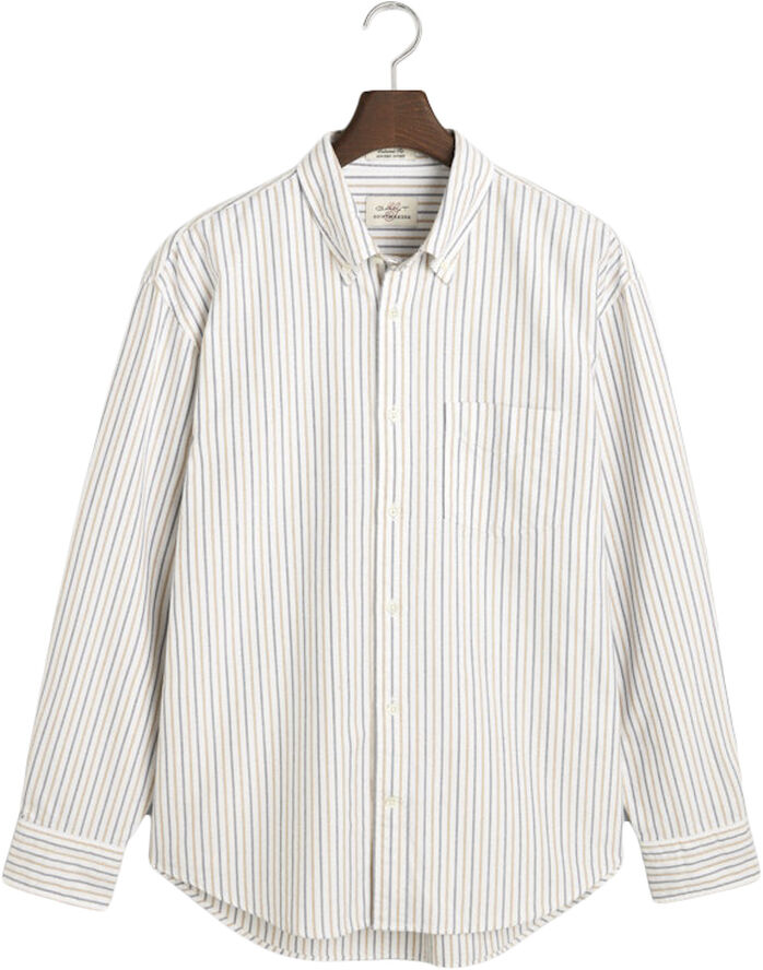 Gant REL HERITAGE OXFORD STRIPE SHIRT Eggshell