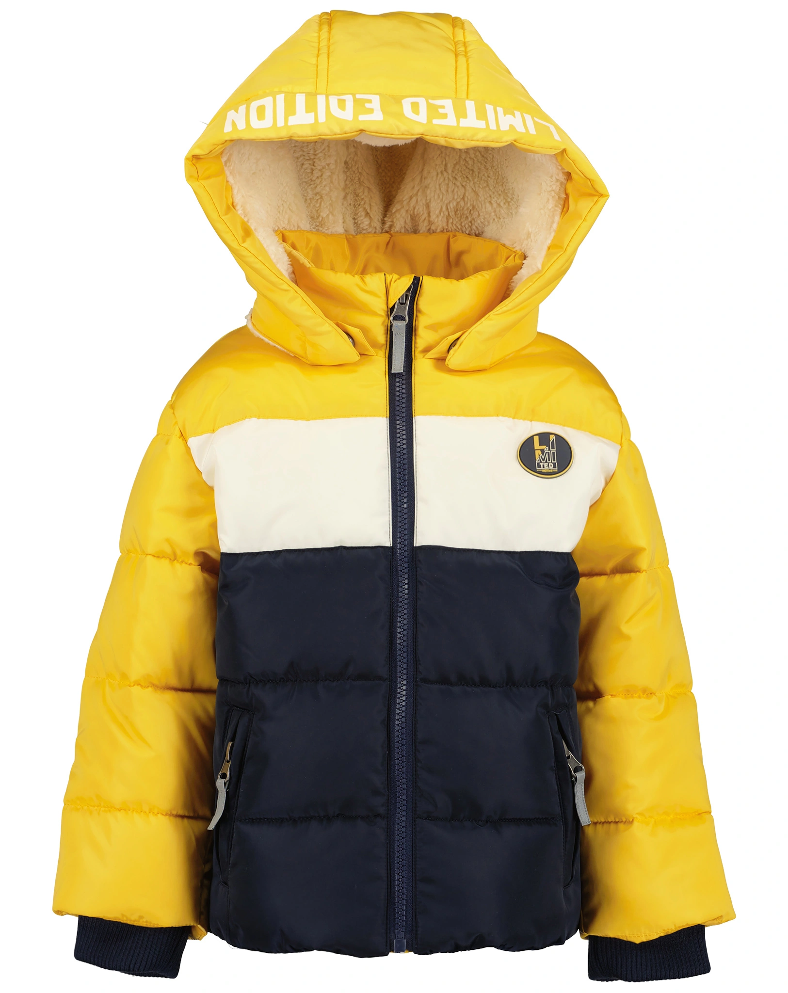 Steppjacke BRIGHT in nachtblau/gelb