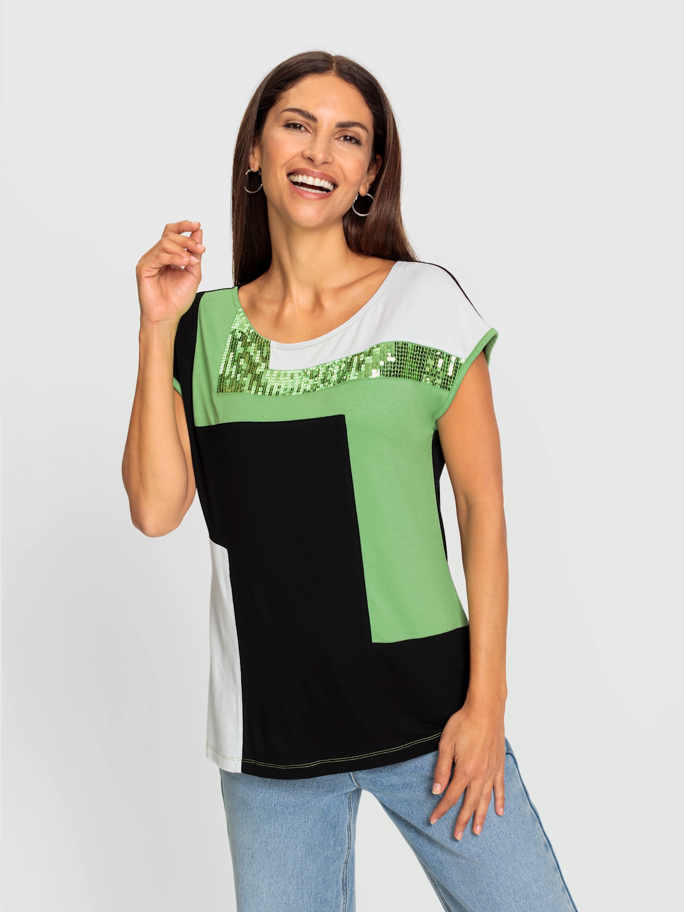 T-shirt avec empiècement viscose