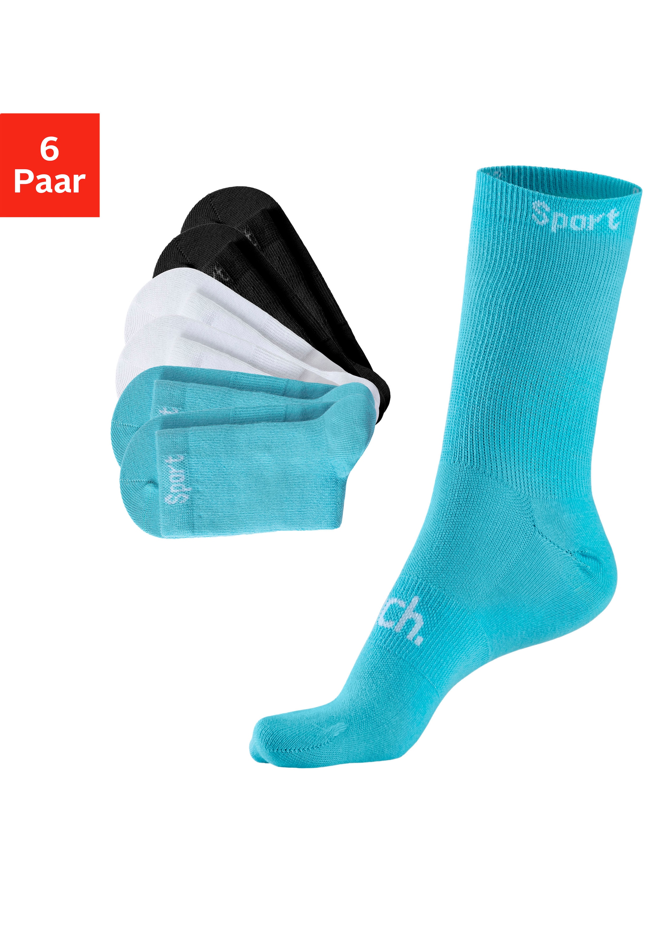 Bench. Sportsocken Packung, 6 Stk. tlg. mit antibakterieller Feuchtigkeitsregulierung