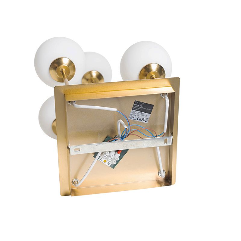 Moderne plafondlamp goud met opaal glas 5-lichts  - Athens