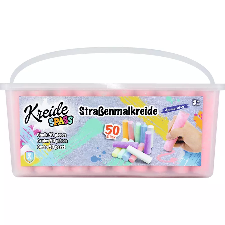 XTREM Toys and Sports - Straßenmalkreide im XXL Eimer, 50 Stück