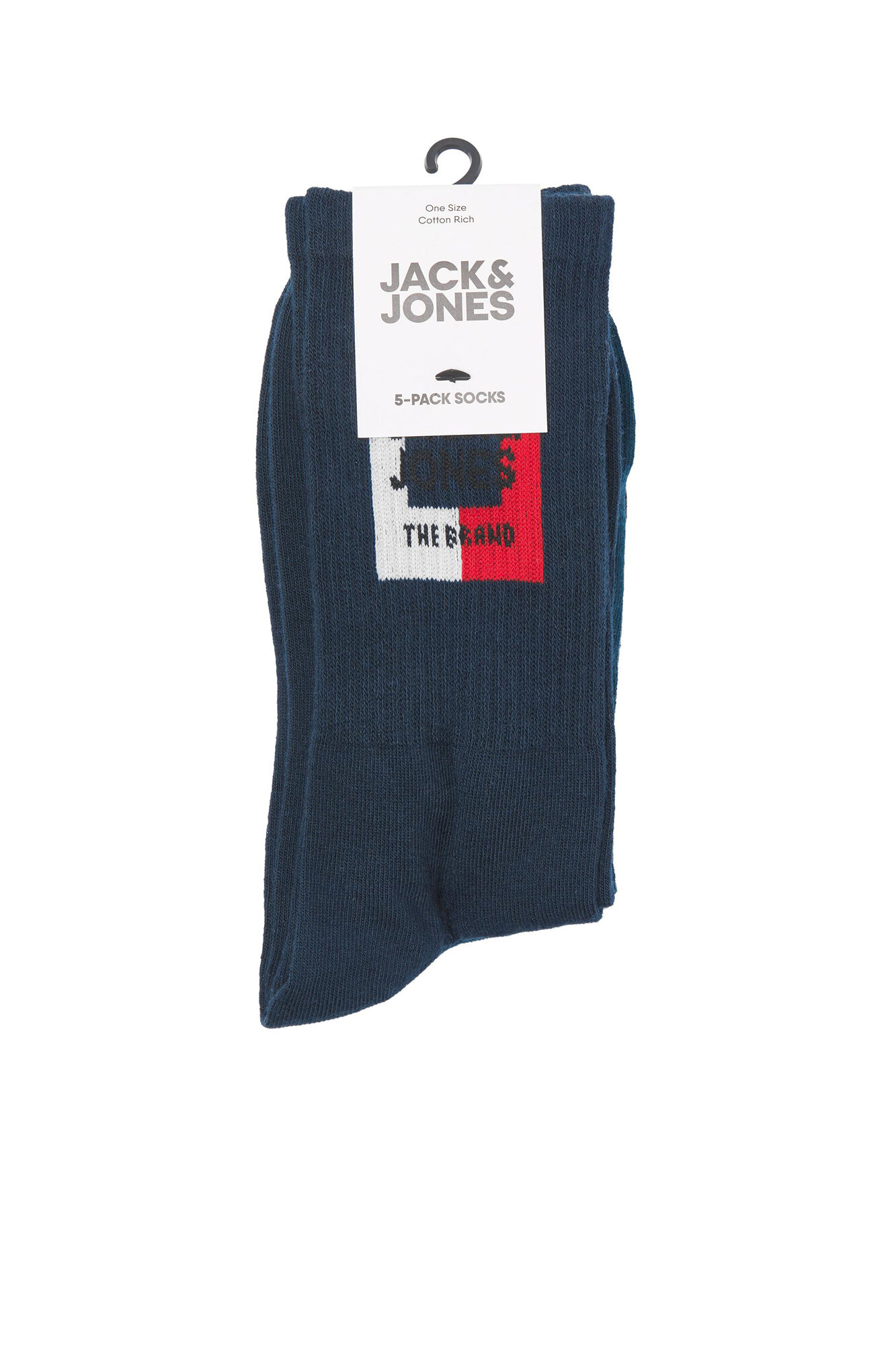 Pacote com 5 pares de meias até o joelho com estampa do logotipo.