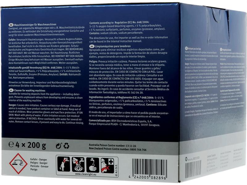 Siemens Maschinenreiniger Waschmaschine 4 x 200 g Für Waschmaschinen