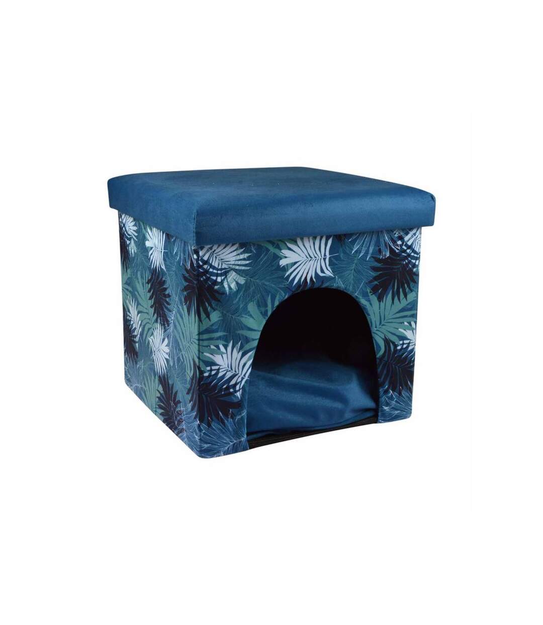 Paris Prix - Niche Cube 2 En 1 Pour Animaux eden 35cm Bleu