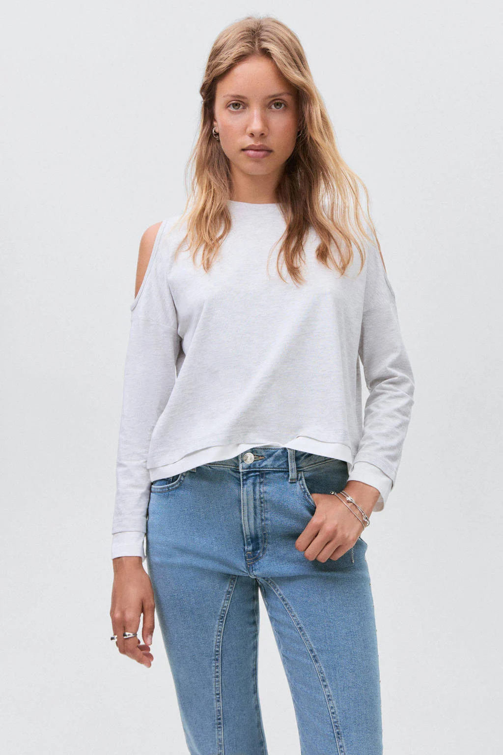 MANGO TEEN flared jeans medium blue denim