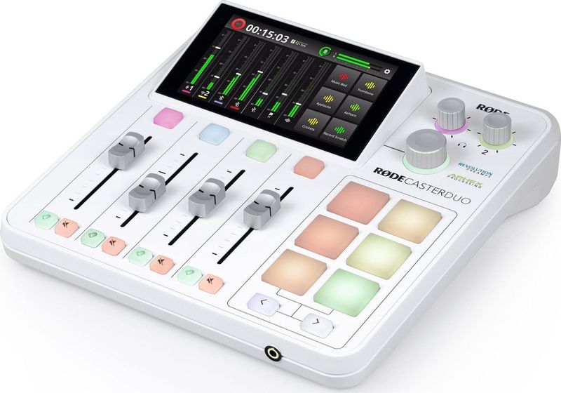 RØDE RodeCaster Duo - Mengtafel - Wit - Compacte Mixer met HD-Touchscreen