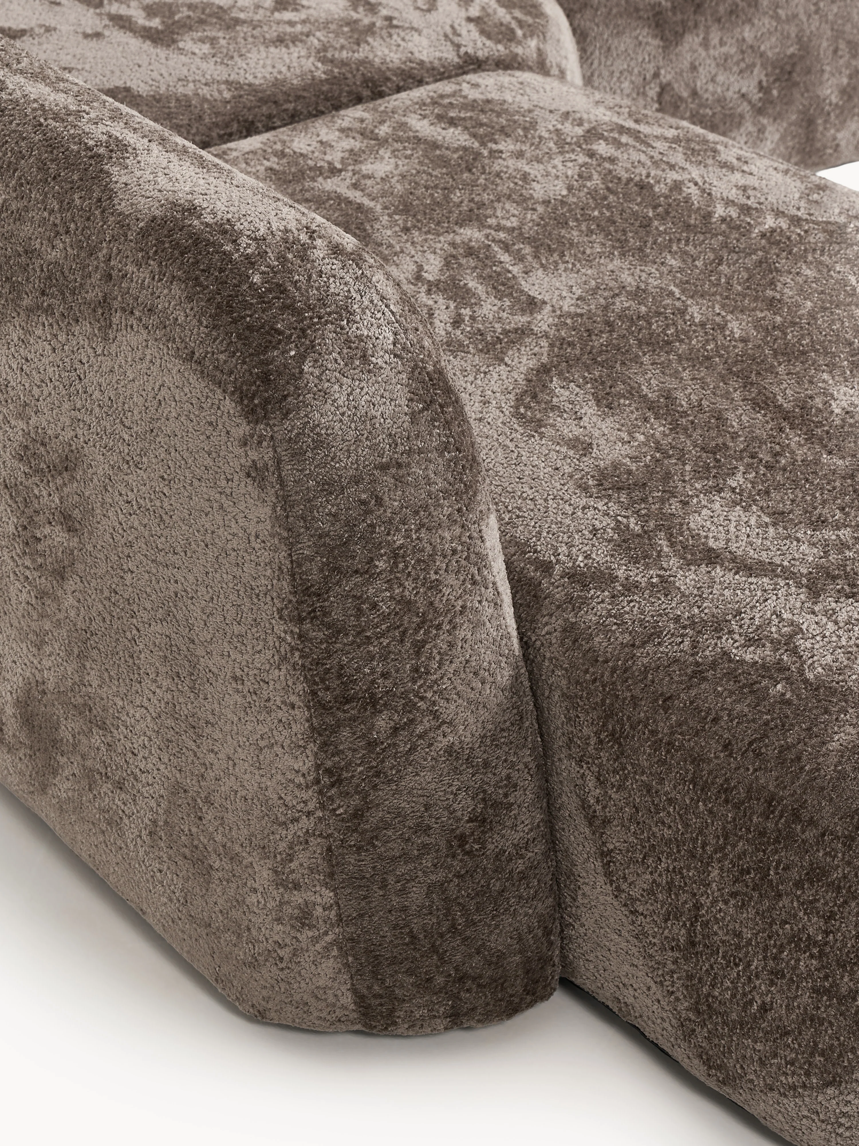 Modulaire teddy-bouclé hoekbank Wolke (4-zits) met chaise-longue