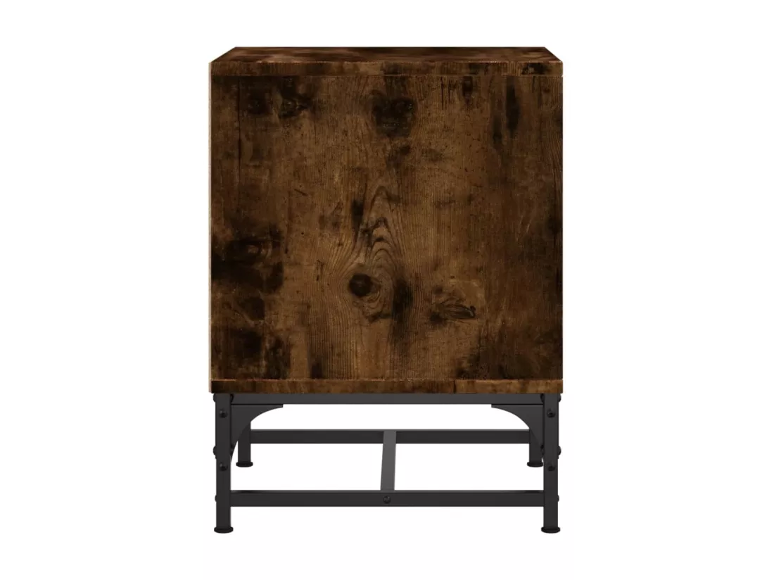 Prolenta Premium - Tables de chevet et portes vitrées 2 pcs chêne fumé 35x37x50 cm