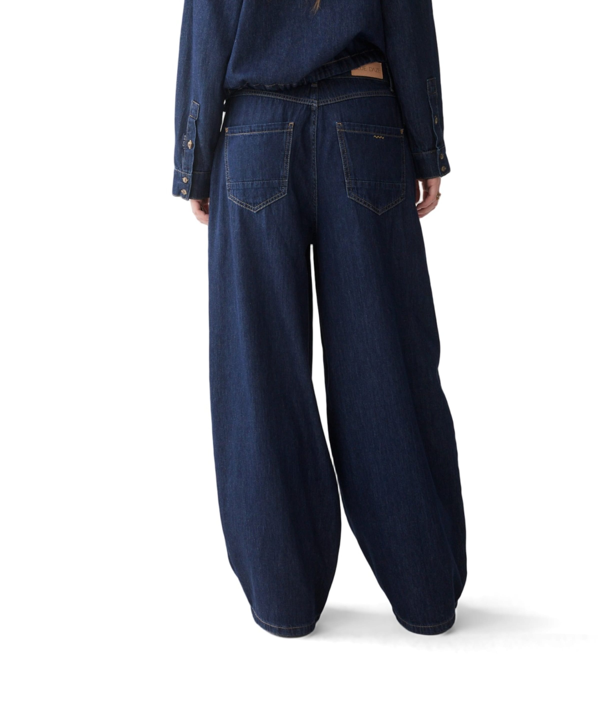 Summum Woman Balloon shape leg Light Cotton twill dames broek blauw