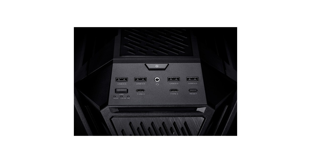ASUSROG Hyperion GR701 BTF Edition big tower behuizing  (Zwart | 4x USB-A | 2x USB-C | RGB | Tempered Glass)