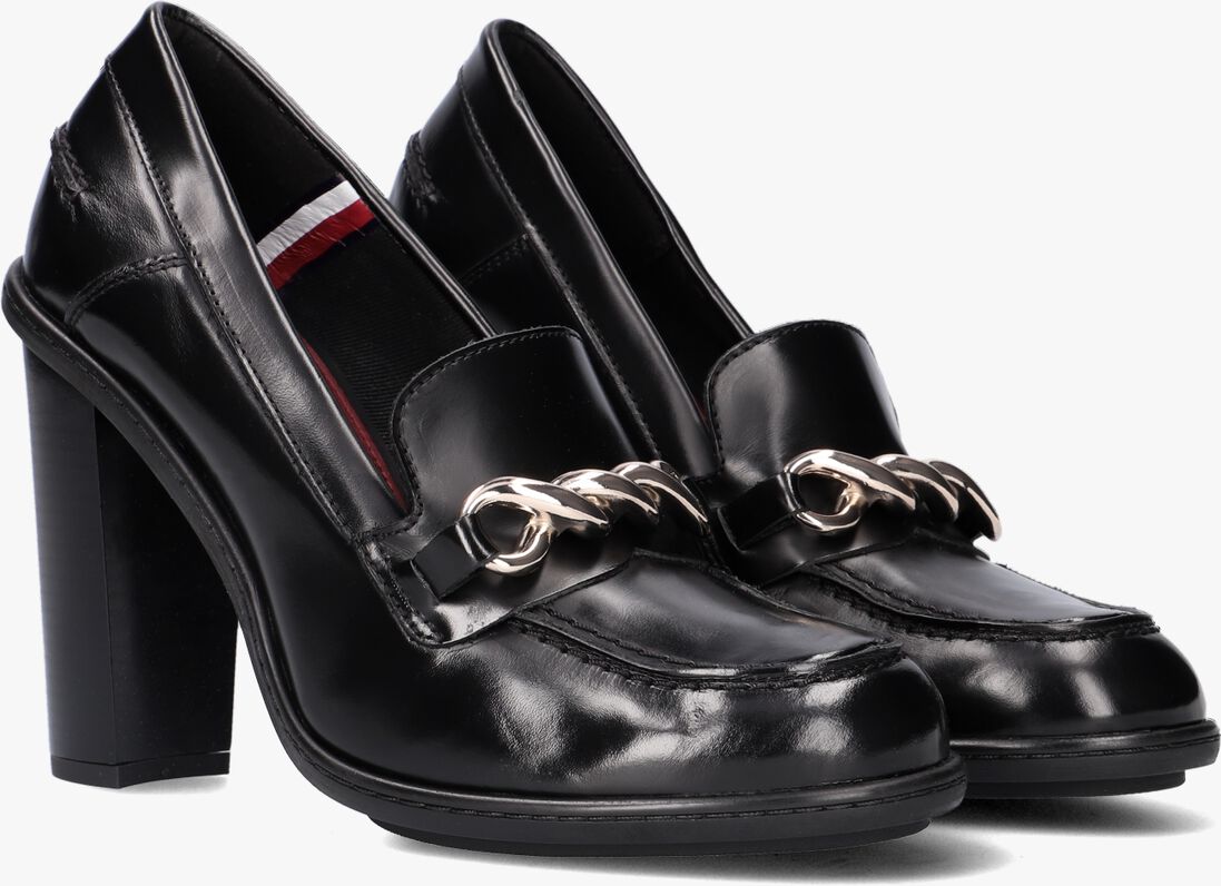 TOMMY HILFIGER zwarte tommy hilfiger pumps tommy twist high heel loafer