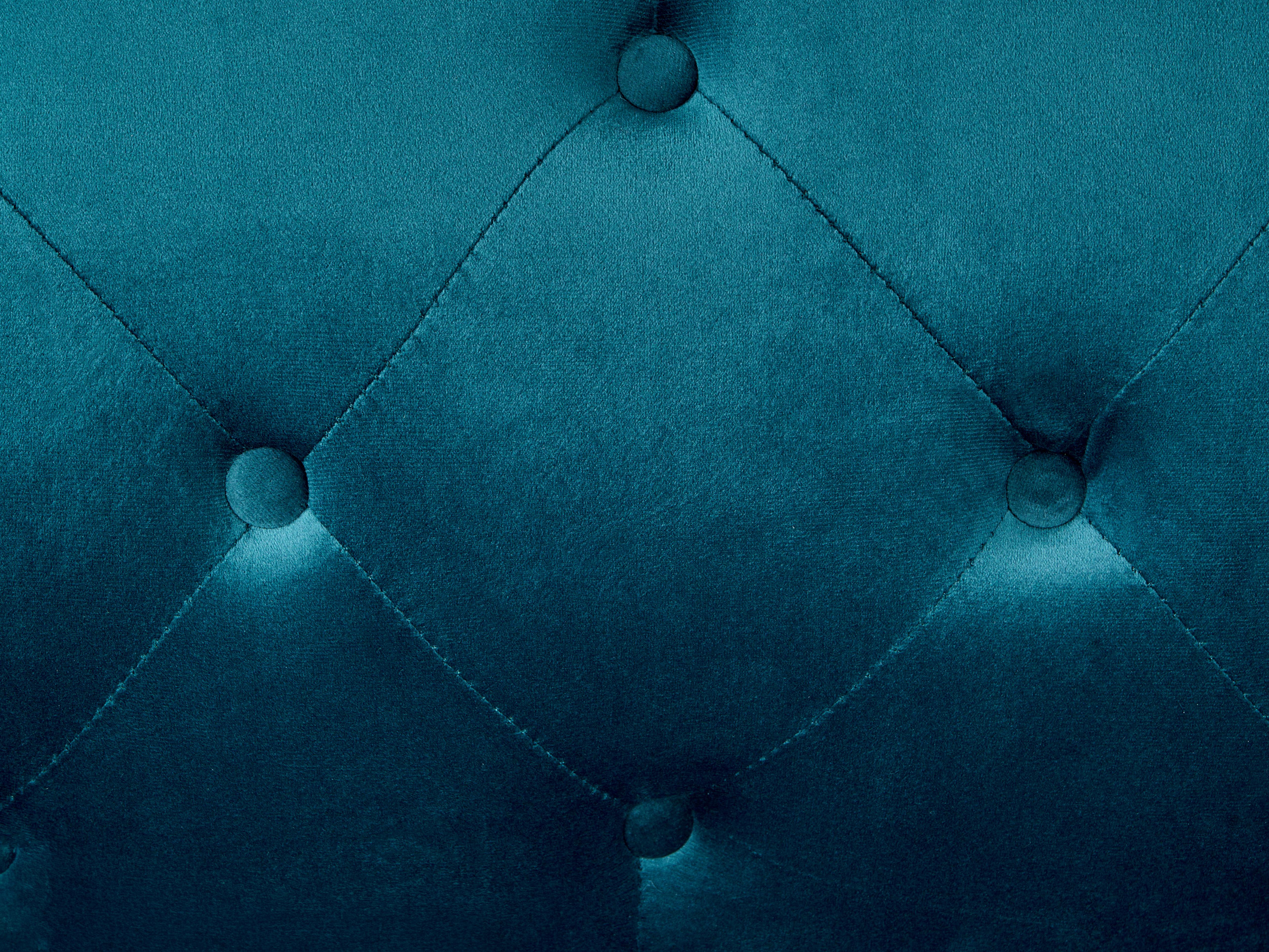 Bank 3-zits SKIEN Fluweel Groenblauw