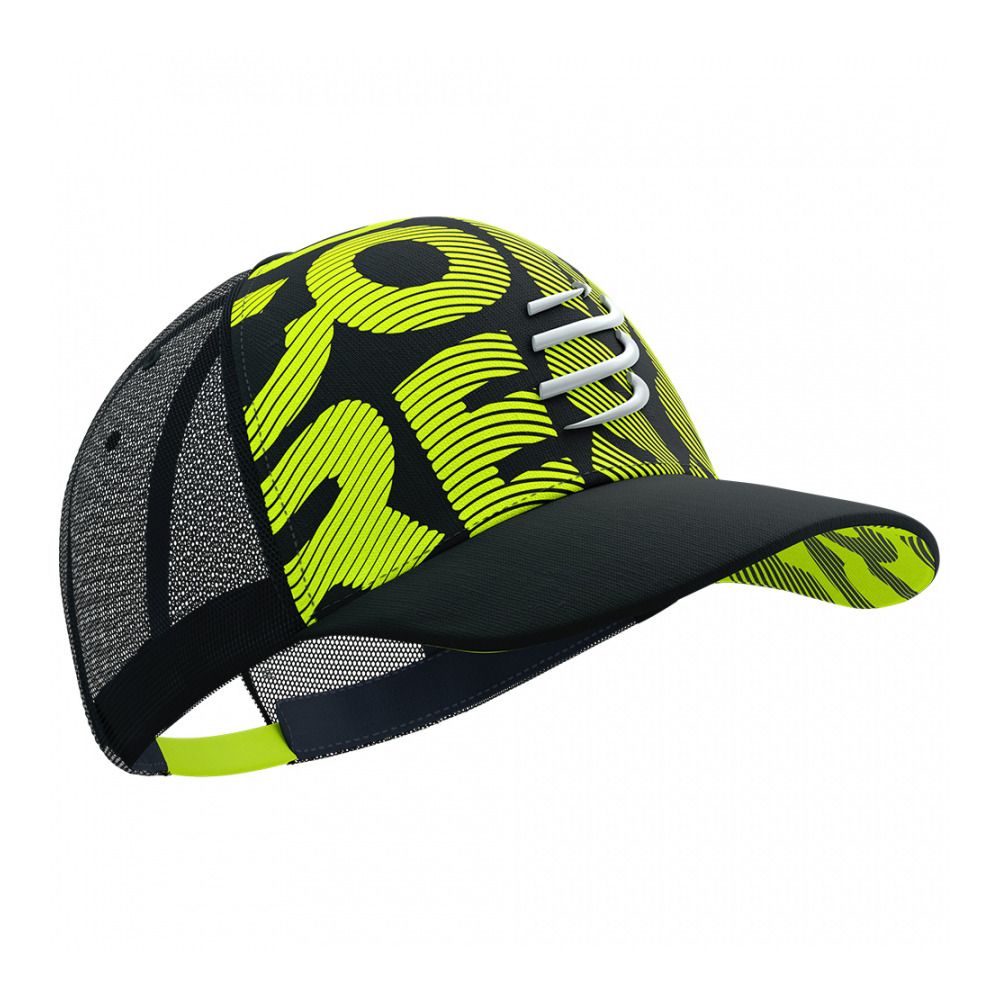 Compressport TRUCKER FLASH - Casquette black/fluo yellow