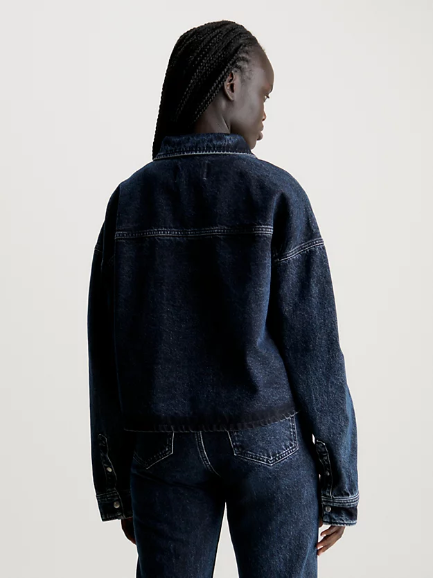 Jaqueta jeans cropped oversized