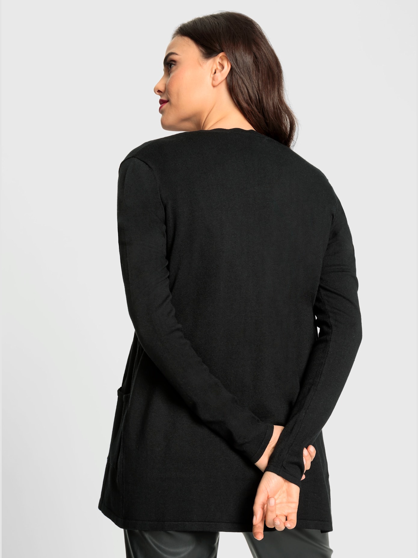 Veste en tricot superbe basique avec poches plaquées