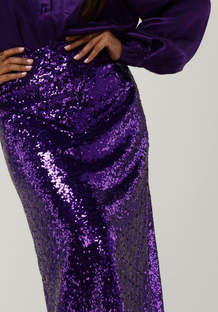 SELECTED FEMME paarse selected femme midirok sola hw midi sequins skirt