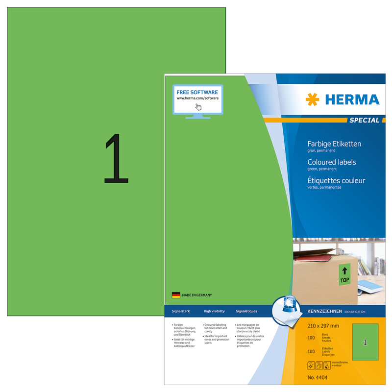 Herma Etiketten, 4404, 210 x 297 mm, 100 Blatt