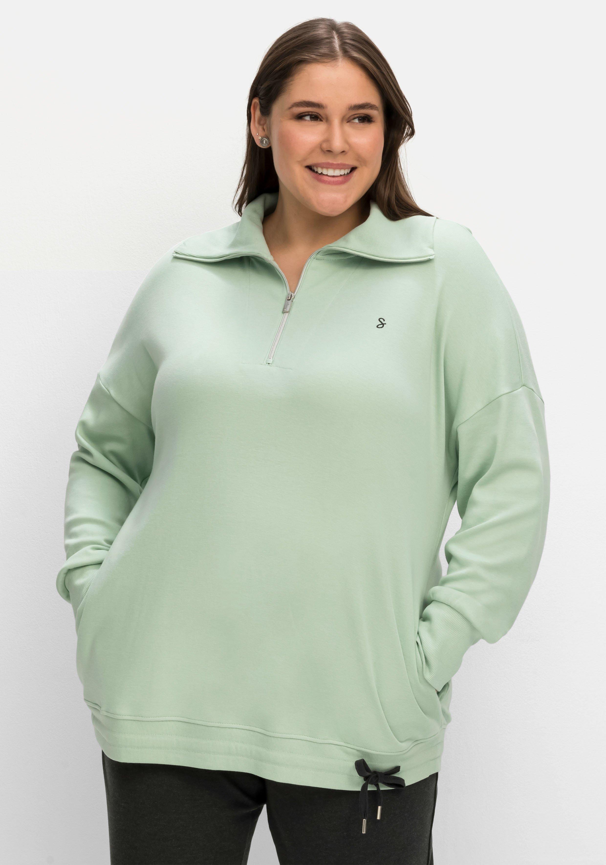 Relaxshirt mit Troyerkragen und überschnittenen Schultern