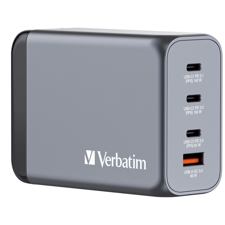 Verbatim - GNC-240 GaN Oplader 4 Port 240W USB-A/USB-C