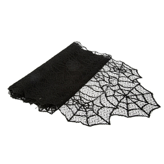 Chemin de table toile d'araignée pour Halloween - 33x182cm