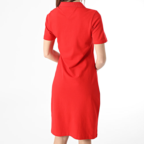 Robe Polo Manches Courtes Slim Femme Piqué 7853 Rouge