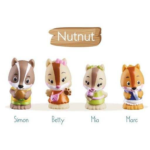 Timber Tots by Klorofil - Nutnut-Familien - Sæt af 4