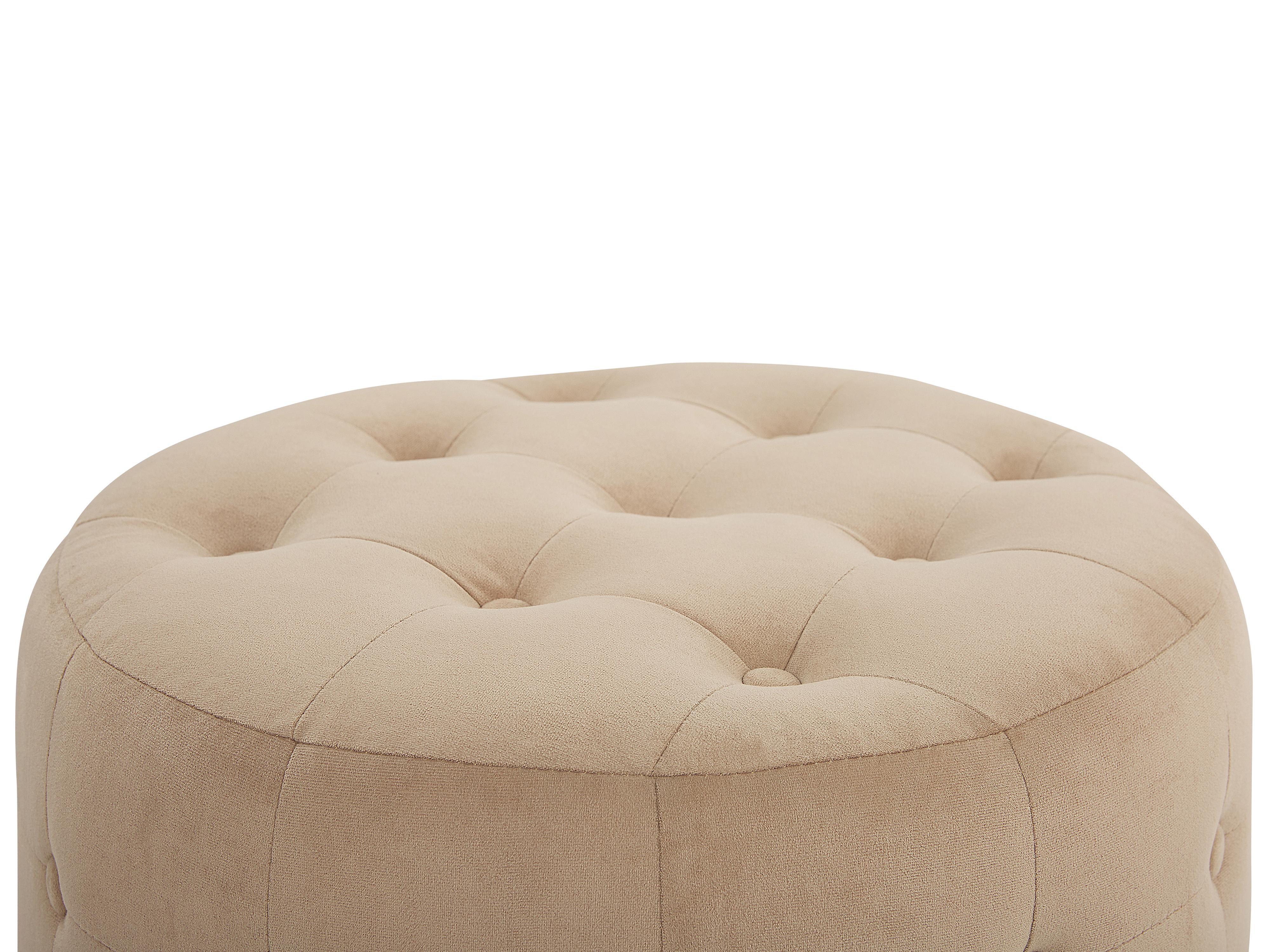 Poef TAMPA Fluweel Zandbeige