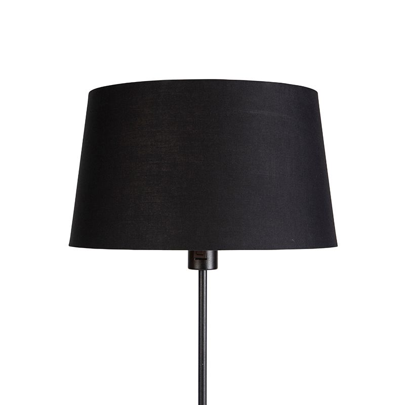 Vloerlamp zwart met zwarte kap 35 cm verstelbaar - Parte